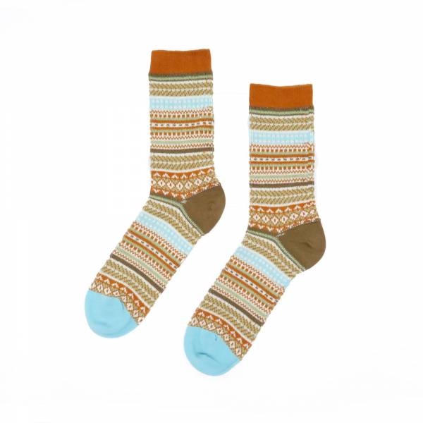 Tribal Stripe Socks - Orange 