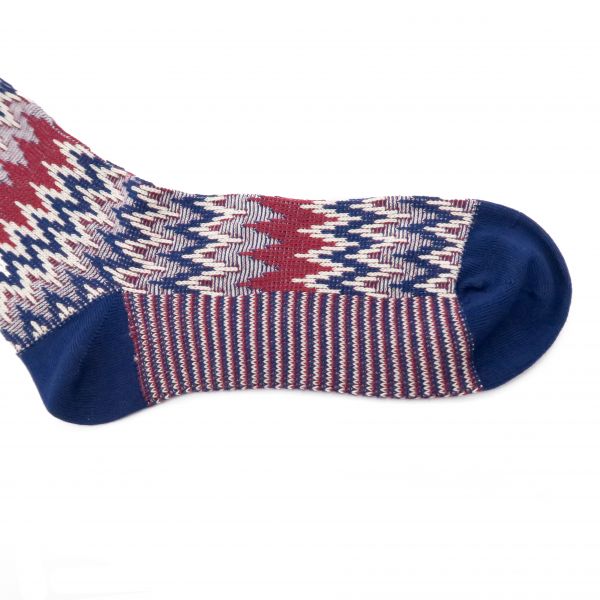 Funky zig zag sock - Navy 