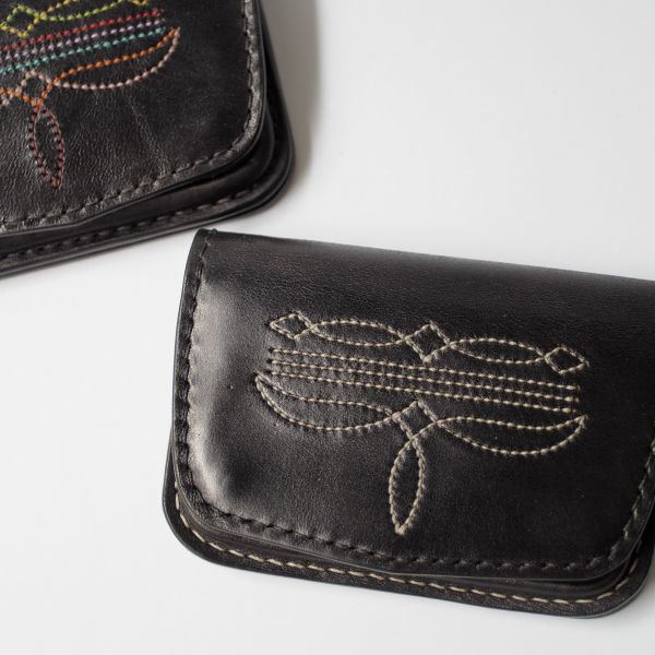 Leather Card Case "Django" 皮革卡夾 零錢包,刺繡卡夾,卡夾零錢包,手工卡夾