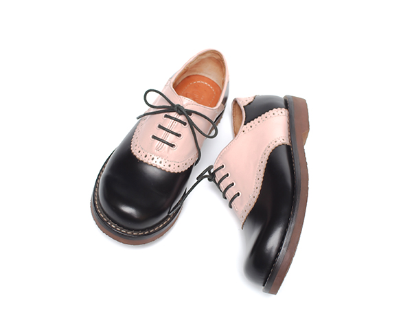 ASHLEY Vintage two-tone Saddle Oxford PINKxWHITE 