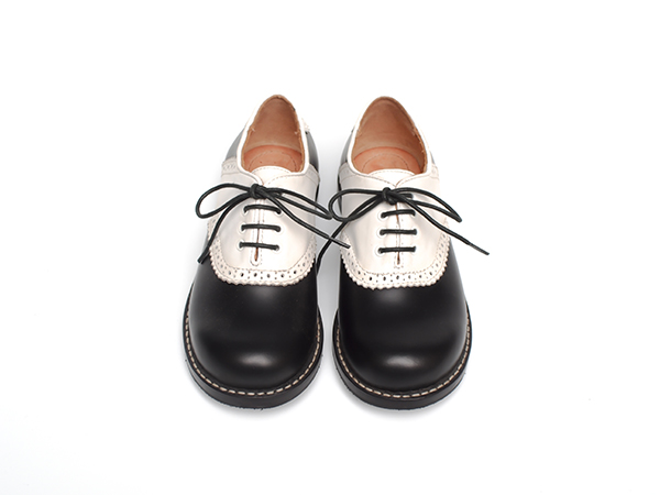 ASHLEY Vintage two-tone Saddle Oxford BLACKxWHITE 