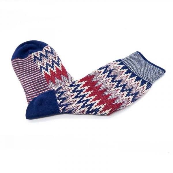 Funky zig zag sock - Navy 