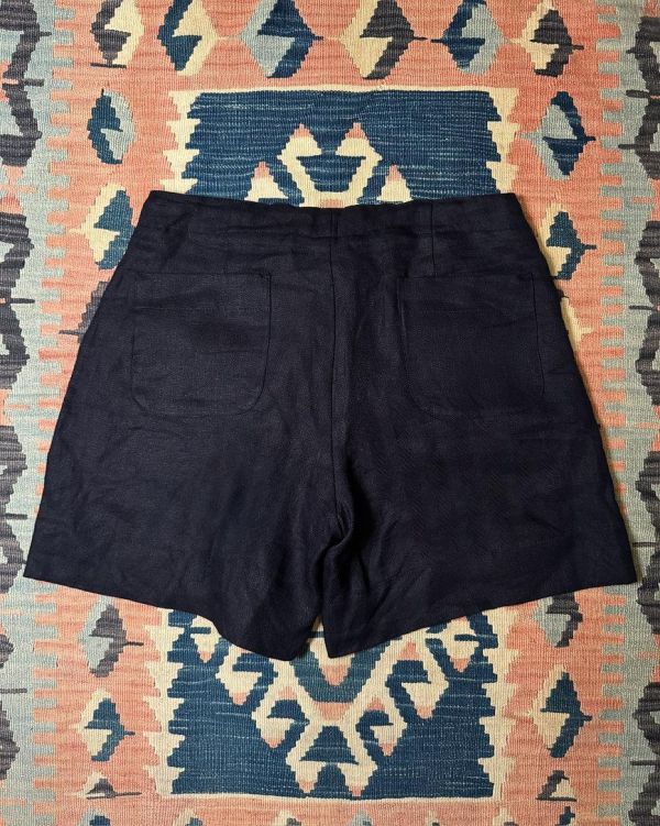 The MOBY'S Herringbone Linen Beach Shorts / Indigo 