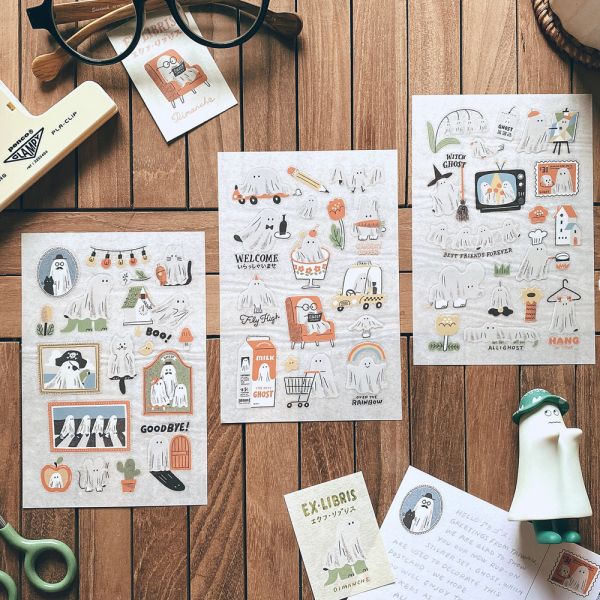 Dimanche感壓貼 [幽靈] Dimanche,迪夢奇,感壓,手帳,貼紙,無痕,幽靈