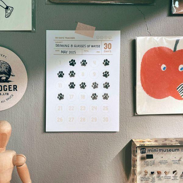 30天目標打卡紀錄表(無印章) 目標紀錄,迪夢奇,手帳,dimanche,便條紙