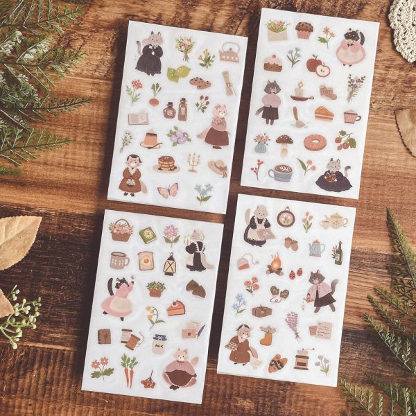 Dimanche感壓貼 [喵生活] Dimanche,迪夢奇,感壓,手帳,貼紙,貓,無痕