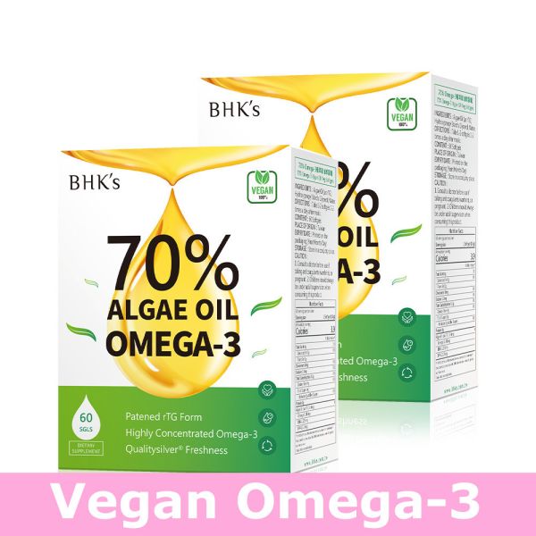 BHK's 70% Omega-3 Algae Oil 【Vegan Omega-3】 