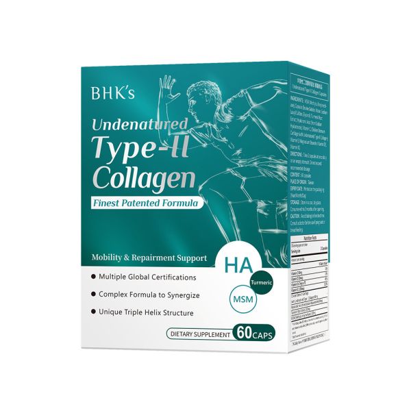 BHK's Undenatured Type II Collagen Capsules (60 capsules/packet) Glucosamine,Knees,pain,joint pain