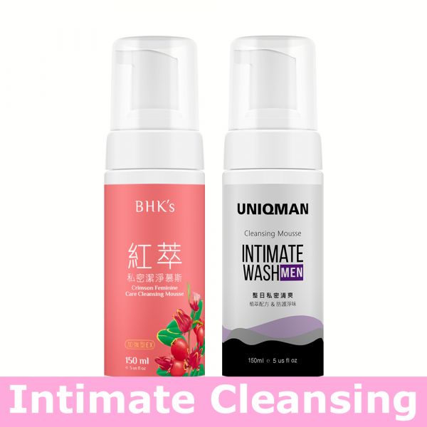 BHK's Crimson Feminine Care Cleansing Mousse EX(150ml/bottle) + UNIQMAN Intimate Cleansing Mousse (150ml/bottle)【Intimate Cleansing】 Crimson feminine care cleansing mousse, Feminine wash, Feminine Hygiene, Men's intimate wash, Masculine Intimate Hygiene Wash