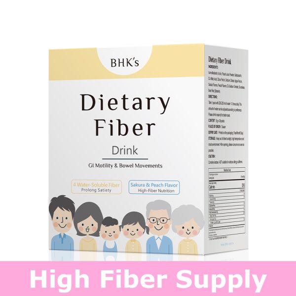 BHK's Dietary Fiber Drink (Sakura & Peach Flavor) (9g/stick pack; 30 stick packs/packet) 【High Fiber Supply】 enzymes,plant enzymes,digestion