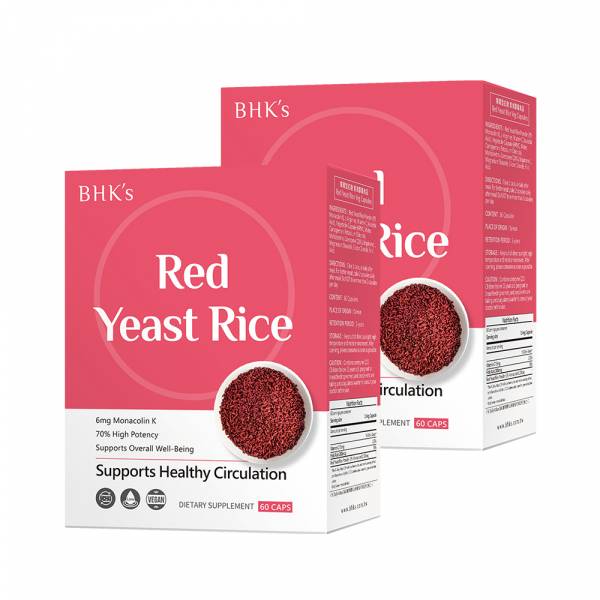 BHK's Red Yeast Rice Veg Capsules【Lower Cholesterol】 Red Yeast Rice, Monacolin-K, Heart health, Cardiovascular diseases, Lower cholesterol level, cholesterol Supplement