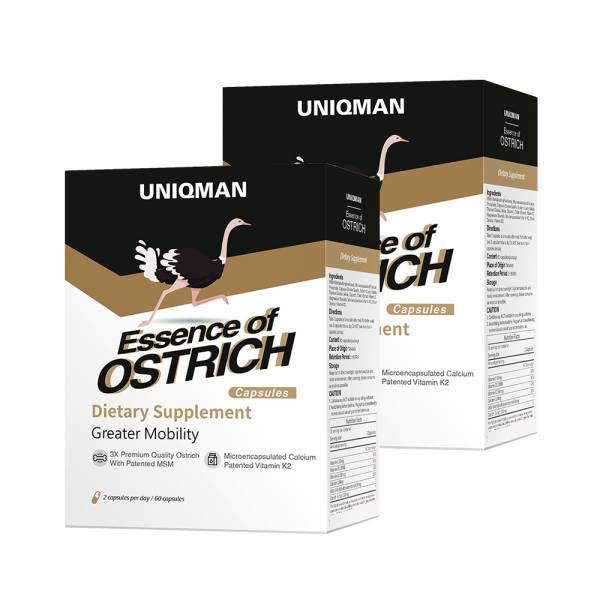 UNIQMAN Essence of Ostrich Capsules 【Bone Density】 Essence of ostrich,Joint supplement,Ostrich extract,bones health,Calcium deficiency,joint support,microencapsulated calcium