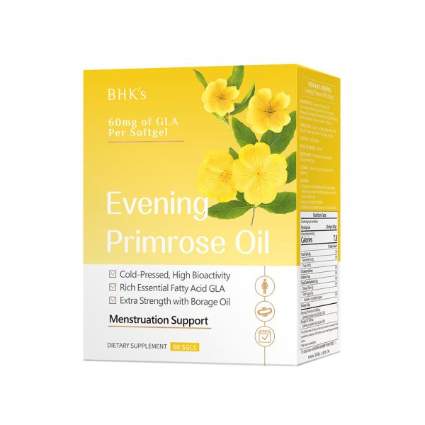 BHK's Evening Primrose Oil Softgels【Menstrual Cramp】 Evening Primrose Oil, Borage Oil, GLA, menstruation, on period, dietary supplements