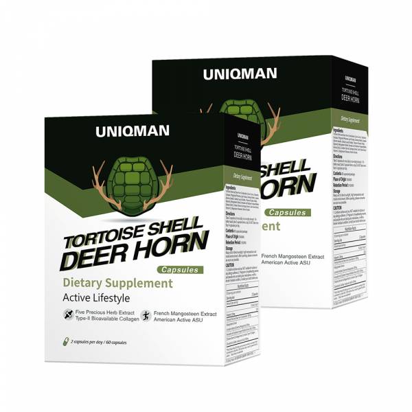 UNIQMAN Tortoise Shell and Deer Horn Capsules 【Joint Strength】 Tortoise Shell and Deer Antler, Joint supplement, Collagen type II, Supports joint function, joint pain supplement, Arthritis and Joint Pain