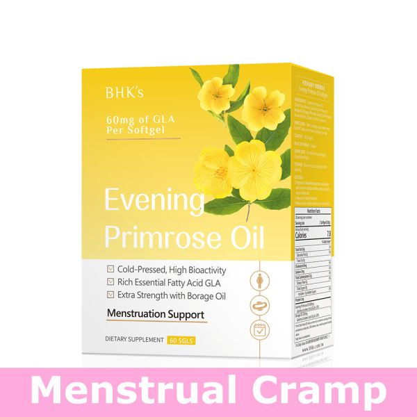 BHK's Evening Primrose Oil Softgels【Menstrual Cramp】 Evening Primrose Oil, Borage Oil, GLA, menstruation, on period, dietary supplements