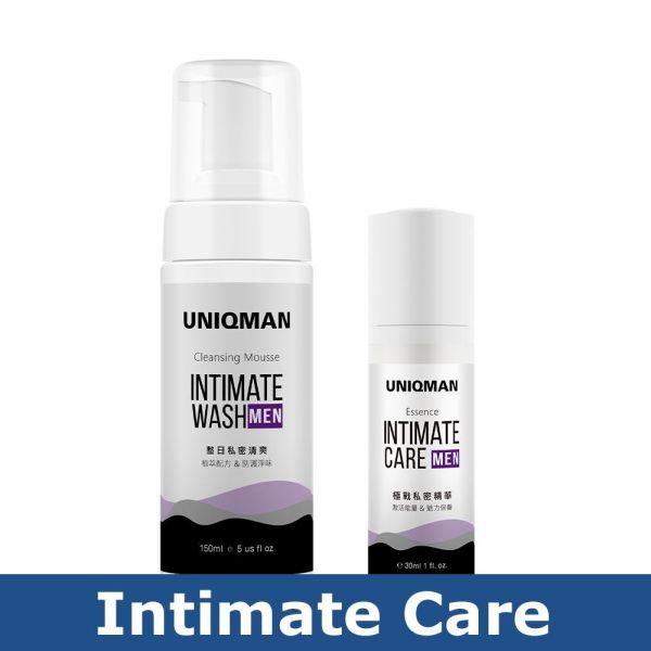 UNIQMAN Intimate Cleansing Mousse (150ml/bottle)+UNIQMAN Intimate Care Essence (30ml/bottle) 【Intimate Care】 Men's Intimate Cleansing Mousse, Men's Intimate Care Essence, Men's Intimate Wash, Intimate Odor Treatment, Men's Intimate Grooming, Best Intimate Wash for Men, Antibacterial Odor Control, Black Maca,
