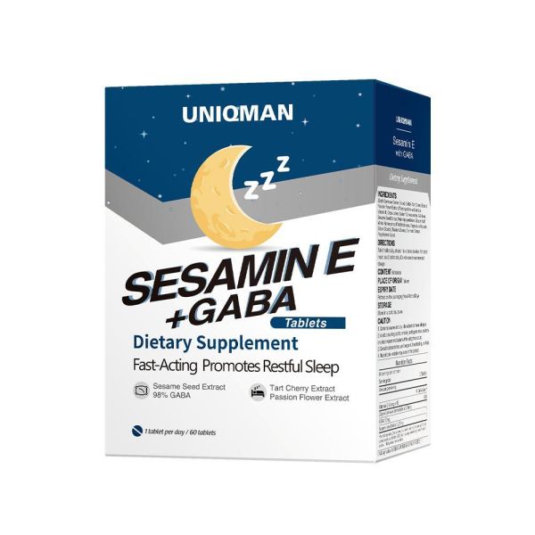 UNIQMAN Sesamin E with GABA Tablets【Sleep Aid】 Sesame E, Sesamin, Sesamolin, Insomnia, Sleep, sleep quality, Sesamin E, relieve stress, improve sleeping