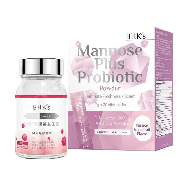 BHK's Crimson Cranberry Plus Probiotics Tablets + BHK's Mannose Plus Probiotic Powder Intimate Odor Support, Women's Intimate Care, Cranberry Probiotics, Cranberry Supplement, D-Mannose Supplement, D-Mannose Benefits, Intimate Freshness Support, D-Mannose for Women's Intimate Wellness,
