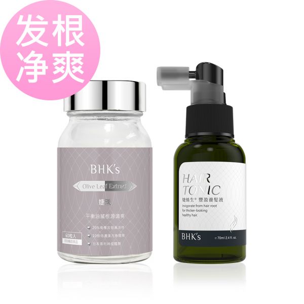 BHK's Olive Leaf Extract Veg Capsules (60 capsules/bottle) + Hair Tonic (70ml/bottle) 一直掉头发怎么办,如何长头发,吃什么长头发比较快,生发液怎么使用,好用的养发液推荐,BHK婕丝有效吗,婕丝生养发液,头皮保养,秃头有救吗,改善产后落发