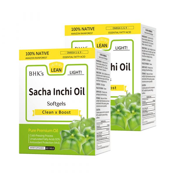 BHK's Sacha Inchi Oil Softgels 【Oil for Weight Loss】 Sacha Inchi oil, peruvian nut, anti-inflammation, omega 3, omega 6, omega 9, decrease fat, diet supplement recommended, weight loss supplement, muscle growth, fat decrease