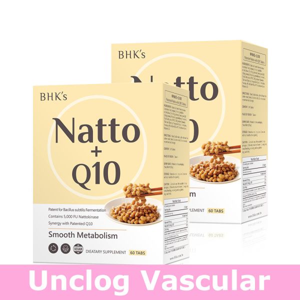 BHK's Patented Natto with Q10 Tablets【Unclog Vascular】 