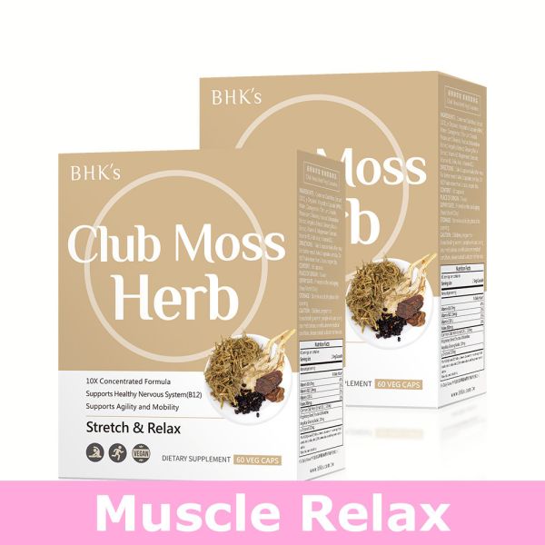 BHK's Club Moss Herb Veg Capsules 【Muscle Relax】 Relax muscles and bones, relieve back pain, stretching, ease stiff shoulders and neck, post-workout soreness, increase blood circulation, boost vitality