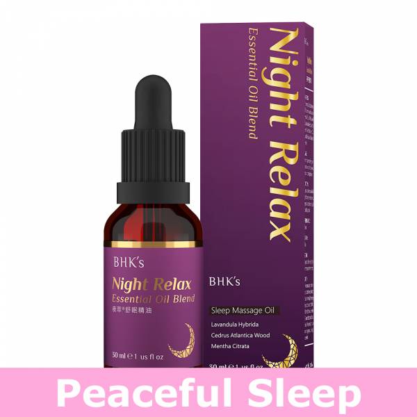 BHK's Night Relax Essential Oil Blend【Peaceful Sleep】 Essential oil, night essential oil, relaxing oil, night relax, lavender essential oil, sleeping aid, massage oil, helps with insomnia, aromatherapy