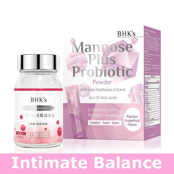 BHK's Crimson Cranberry Plus Probiotics Tablets + BHK's Mannose Plus Probiotic Powder Intimate Odor Support, Women's Intimate Care, Cranberry Probiotics, Cranberry Supplement, D-Mannose Supplement, D-Mannose Benefits, Intimate Freshness Support, D-Mannose for Women's Intimate Wellness,