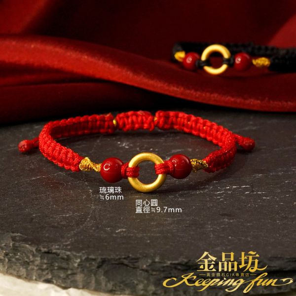 黃金手繩平安圈0.08錢±0.01 金品坊,純金999.9,黃金,黃金串珠手鍊,純金串珠手鍊
