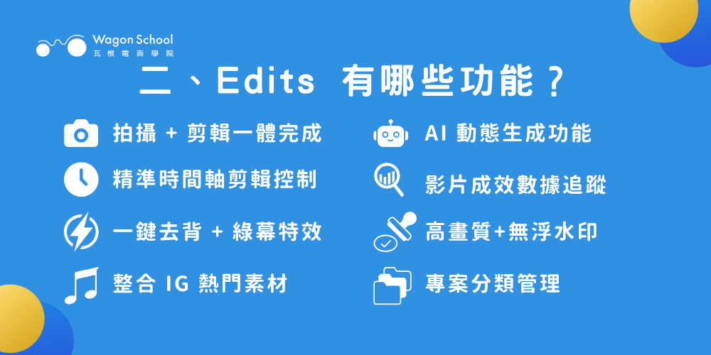 二、Edits 八大特色功能亮點