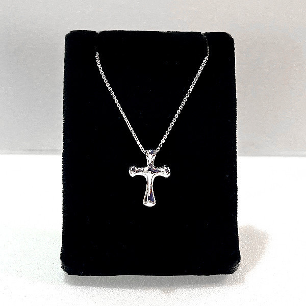 限定項鍊「水滴十字(白K金)」配1.5mm鍊 