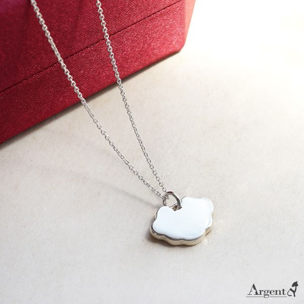 「平安鎖(1.5mm銀鍊)」造型純銀項鍊|彌月送禮推薦-可加購刻字 嬰兒長命平安鎖