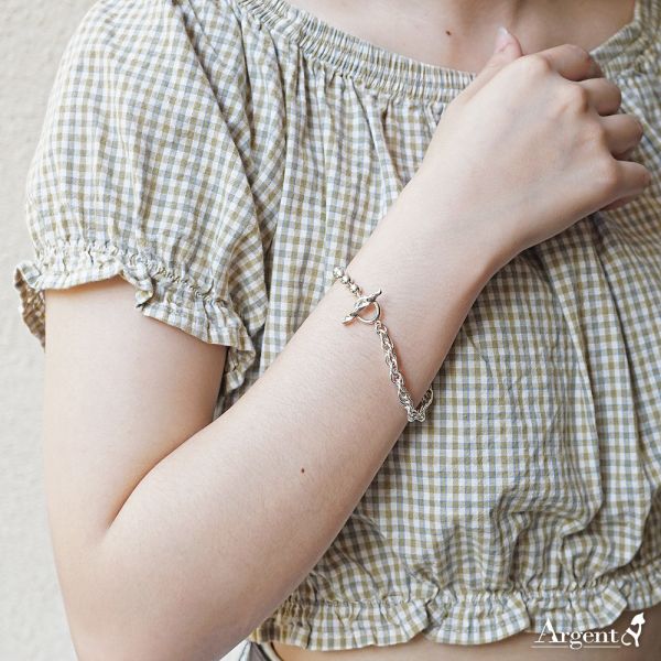 限定手鍊-5mm麻花珠珠手鍊(T字扣) 純銀手鍊