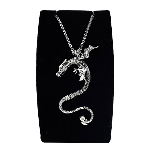 限定項鍊-龍躍雲霄配3mm銀鍊24吋 立體龍造型動物雕刻純銀項鍊 龍項鍊