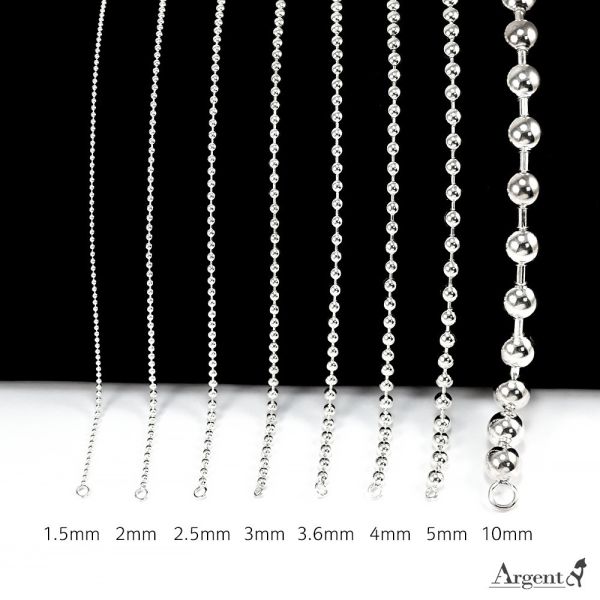 純銀單鍊-珠珠鍊(1.5mm/2mm/2.5mm/3mm/3.6mm/4mm/5mm/10mm)24吋(約60公分)|銀項鍊推薦(單條價) 銀珠珠鍊