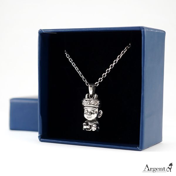 「廣澤尊王」配2mm鍊 神明系列銀飾|銀項鍊推薦 神明項鍊