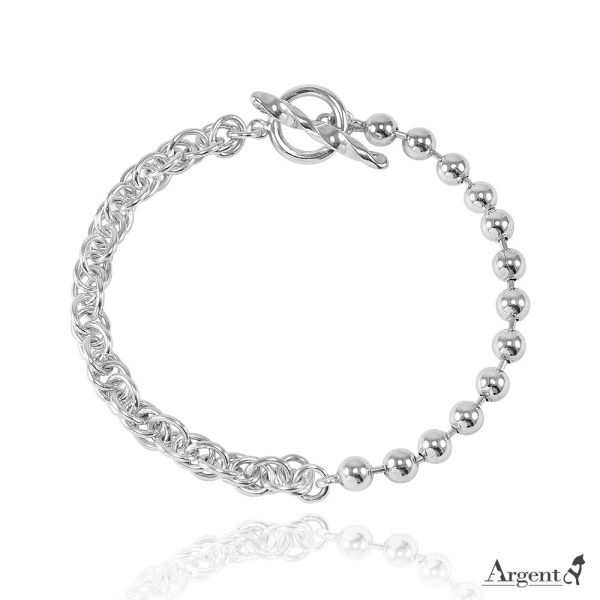 限定手鍊-5mm麻花珠珠手鍊(T字扣) 純銀手鍊