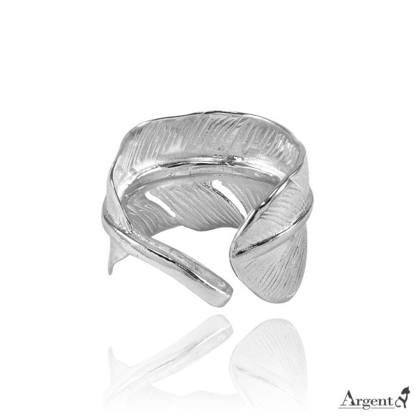 限「佑翼戒」造型活圍設計純銀戒指|戒指推薦 羽毛飾品推薦