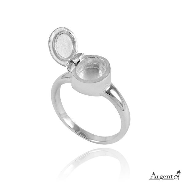 「橢圓寶盒戒」純銀戒指｜925銀飾戒指推薦(可加購刻字) 也可當香氛戒 企業競賽獎戒,紀念銀戒,榮耀紀念禮物