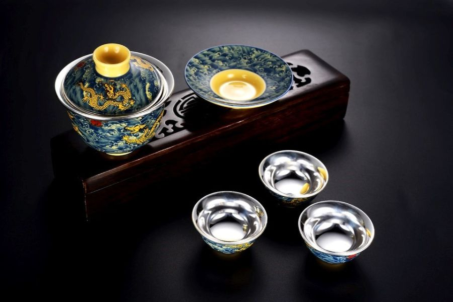 茶具-雙龍馭珠茶具組 