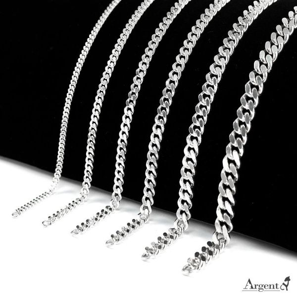「扁鍊 / 古巴鍊」(3mm-7.5mm) 925純銀單鍊推薦 | 男生重磅馬鞭鍊 喜平鍊單條價 純銀項鍊,925純銀,古巴鍊,古巴鍊男,扁鍊,馬鞭鍊,喜平鍊,男生銀項鍊,街頭風銀鍊,純銀單鍊