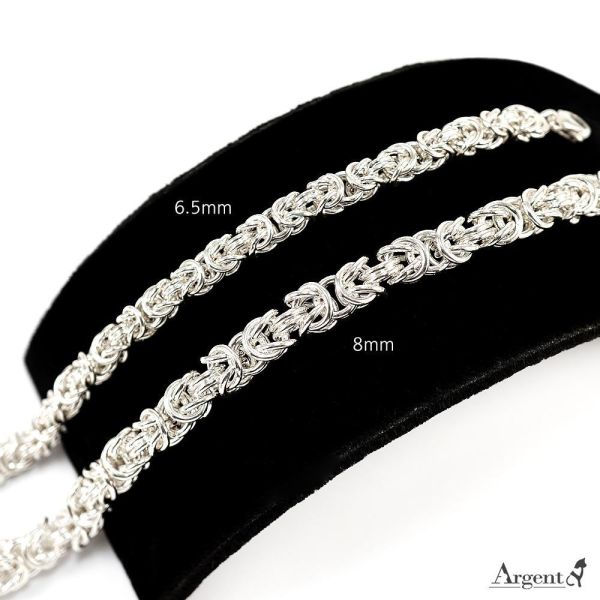 「拜占庭」999純銀重磅手工手鍊 (6.5mm/8mm)｜硬派編織工藝．20cm內客製長度｜Argent安爵銀飾 拜占庭手鍊, 999足銀手鍊, 手工純銀手鍊, 重磅手鍊推薦, 粗銀手鍊男, 手工編織銀飾, 霸氣銀飾, Argent安爵