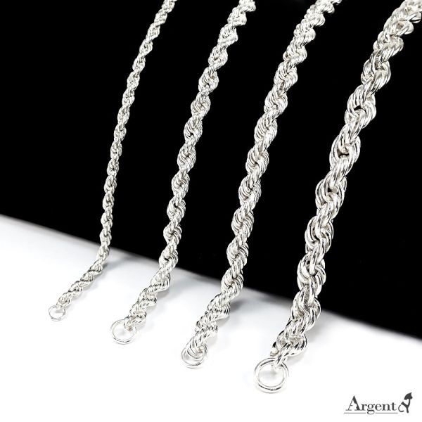 單鍊「編繩（手工麻花鍊）」24吋(約60cm)純銀項鍊|999純銀單鍊推薦(單條價)(純手工製作粗度、實重略有誤差) 手工銀鍊推薦