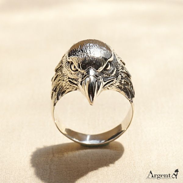 單戒「白頭海鵰」動物造型雕刻純銀戒指|戒指推薦 老鷹頭 印地安系列 老鷹戒指推薦