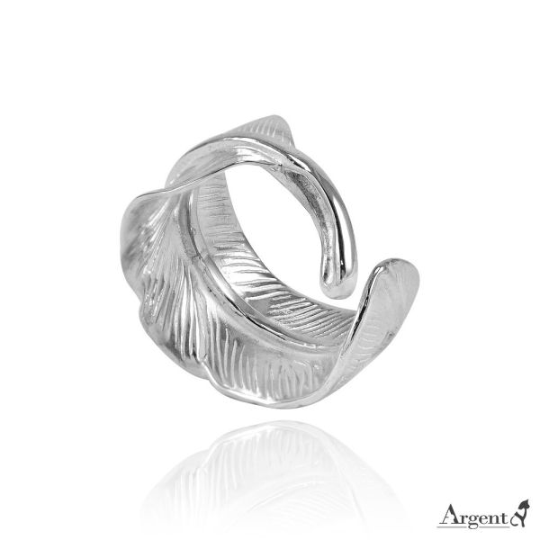 限「佑翼戒」造型活圍設計純銀戒指|戒指推薦 羽毛飾品推薦