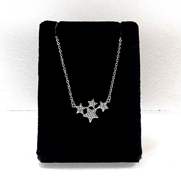 限定項鍊-晶鑽群星(白K金) 