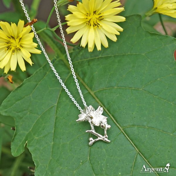 「櫻花」配1.5mm銀鍊 立體手工雕花系列 配1.5mm鍊 |純銀項鍊推薦 櫻花