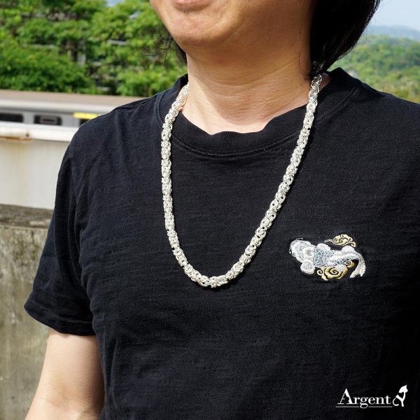 「拜占庭」999純銀重磅手工項鍊 (6.5mm/8mm)｜硬派風格 2.5-3.8兩｜Argent安爵銀飾 拜占庭銀鍊, 手工純銀項鍊, 999足銀單鍊, 重磅銀鍊, 男生粗銀鍊推薦, 手工拜占庭鍊, 霸氣銀飾, Argent安爵