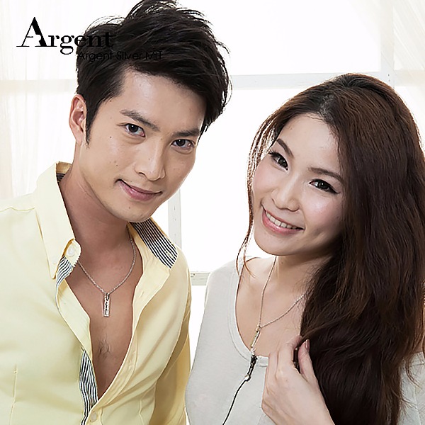 天生伴侶情人純銀對鍊|情侶對鍊推薦(一對價)拼起來中間是十字架 對鍊推薦