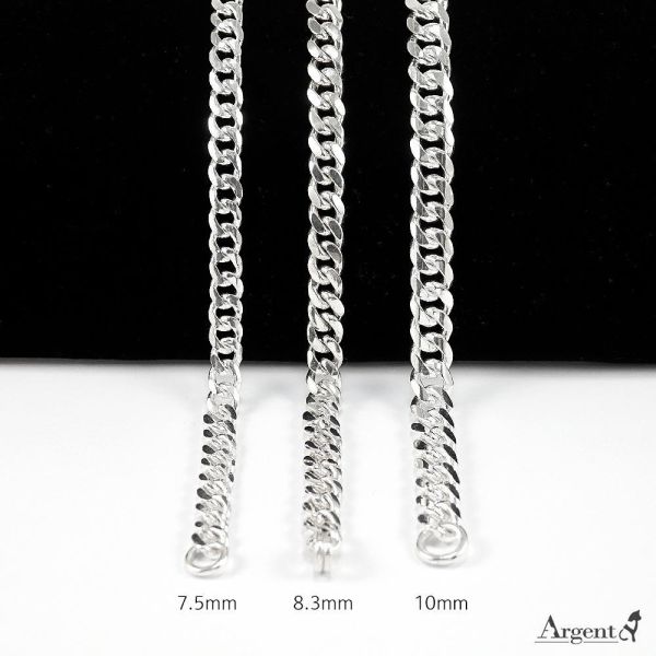 純銀999單鍊「手工製扁鍊(S勾扣頭)」｜寬約7.5mm-10mm重磅粗鍊．復古印地安風格手工製銀鍊 (單條價)｜Argent安爵銀飾 純銀999項鍊, 手工製扁鍊, S勾項鍊, 男生粗銀鍊, 重磅足銀單鍊, 印地安風格銀鍊, 寬版銀項鍊, 金銀混搭配鍊, 台北銀飾訂製, Argent安爵